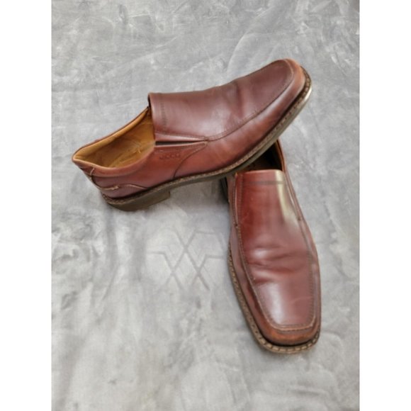 Ecco Holton Loafer‎ Men's Sz 10 Business Casual Shoe Comfy Brown Leather Slip On - Picture 1 of 8